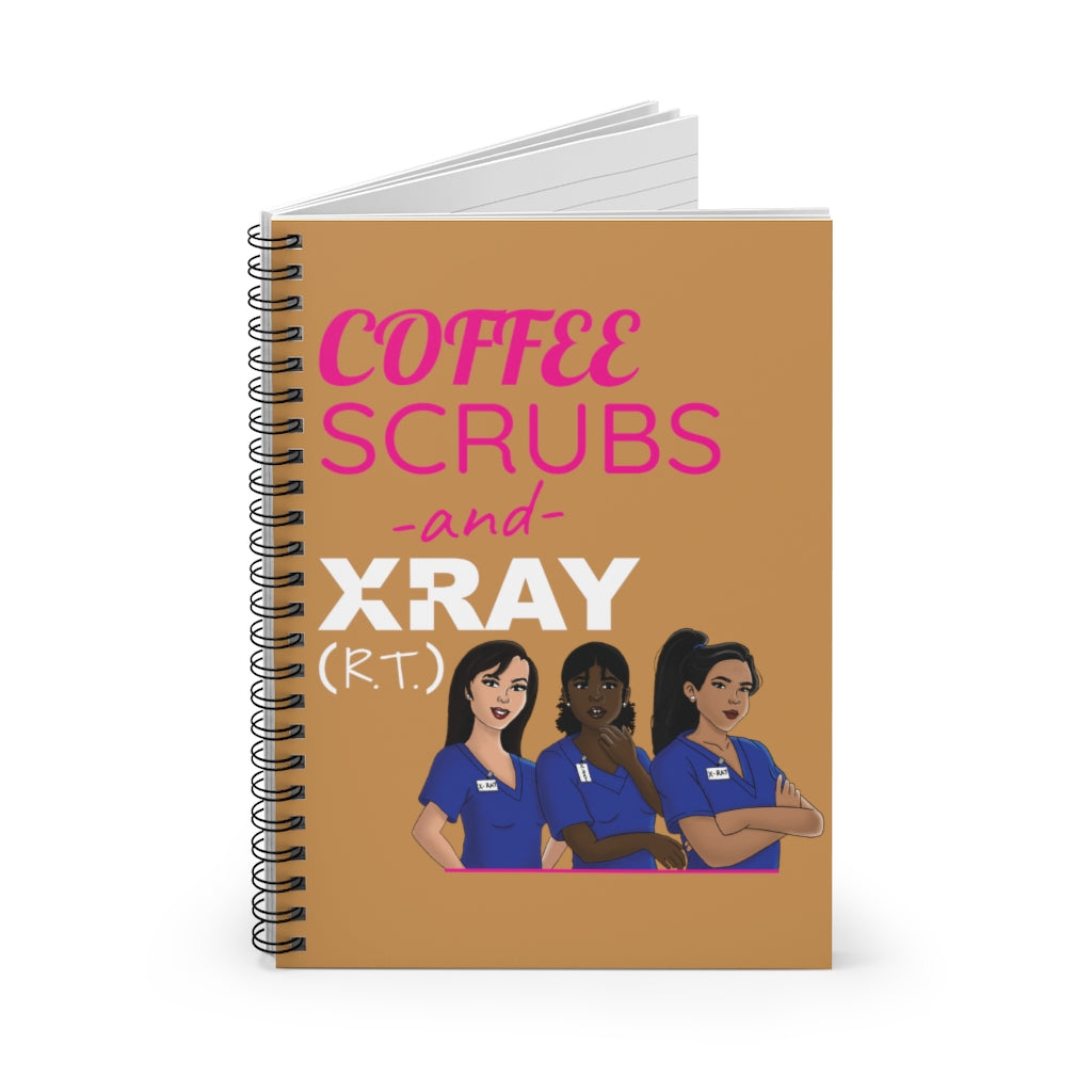 Coffee, Scrubs, and X-ray Spiral Notebook